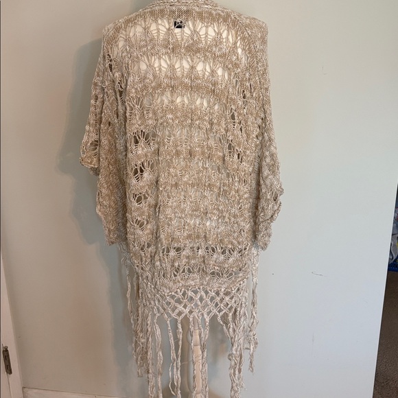 Rue21 Open Knit Fringe Cardigan Boho Festival S/M - Picture 5 of 6